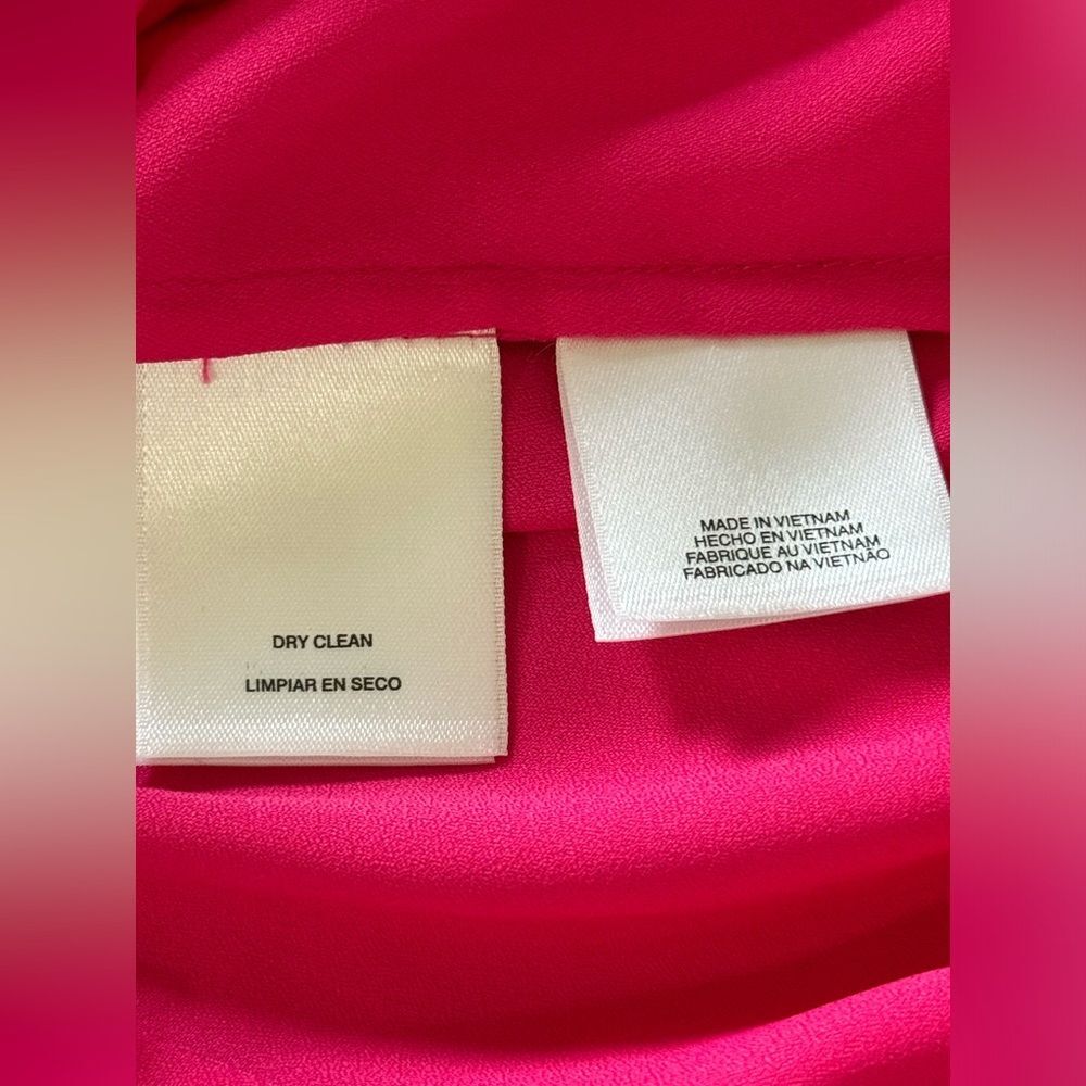 NWT Anne Klein Sleeveless Neck Tie Bright Pink Button Down Blouse Sz 6 - Picture 6 of 9